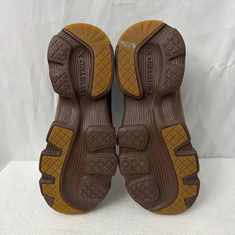 Twisted X Shoes Mens Size 7 M Crossover Slip On EVA Bomber Casual Brown Leather